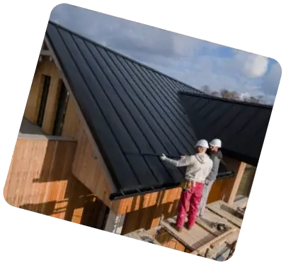 Roofing crew installing a new metal roof in South Florida